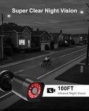 Load image into Gallery viewer, 4CH 1080P Wired Security Camera System, 512GB Hard Drive, 4 x Home Surveillance IP68 Waterproof