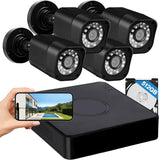 Load image into Gallery viewer, 4CH 1080P Wired Security Camera System, 512GB Hard Drive, 4 x Home Surveillance IP68 Waterproof