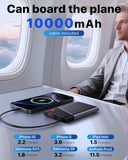 Load image into Gallery viewer, Portable Charger Power Bank, 10000mAh 22.5W PD Fast Charging Powerbank with Built-in USB C Cable