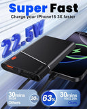 Load image into Gallery viewer, Portable Charger Power Bank, 10000mAh 22.5W PD Fast Charging Powerbank with Built-in USB C Cable